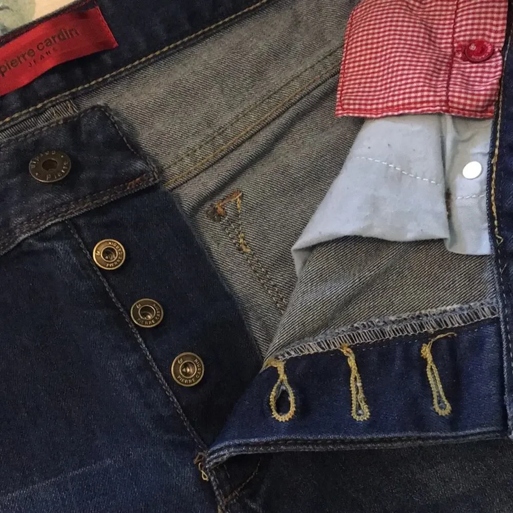 Pierre Cardin Jeans Classic Denim Slim Tapered 32x34 Button Fly 5 Pocket Design
